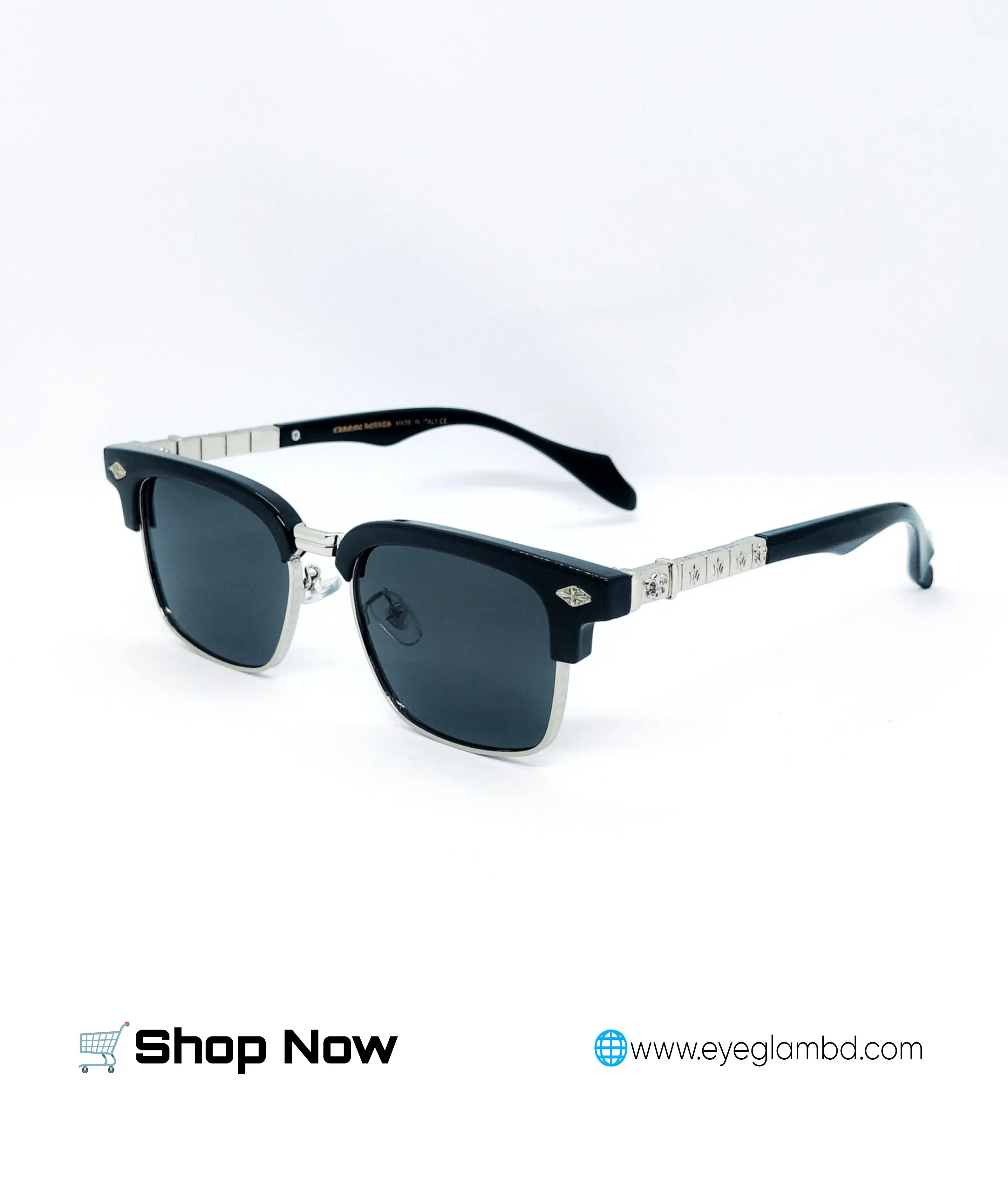Clubmaster-style Chrome Hearts sunglasses 